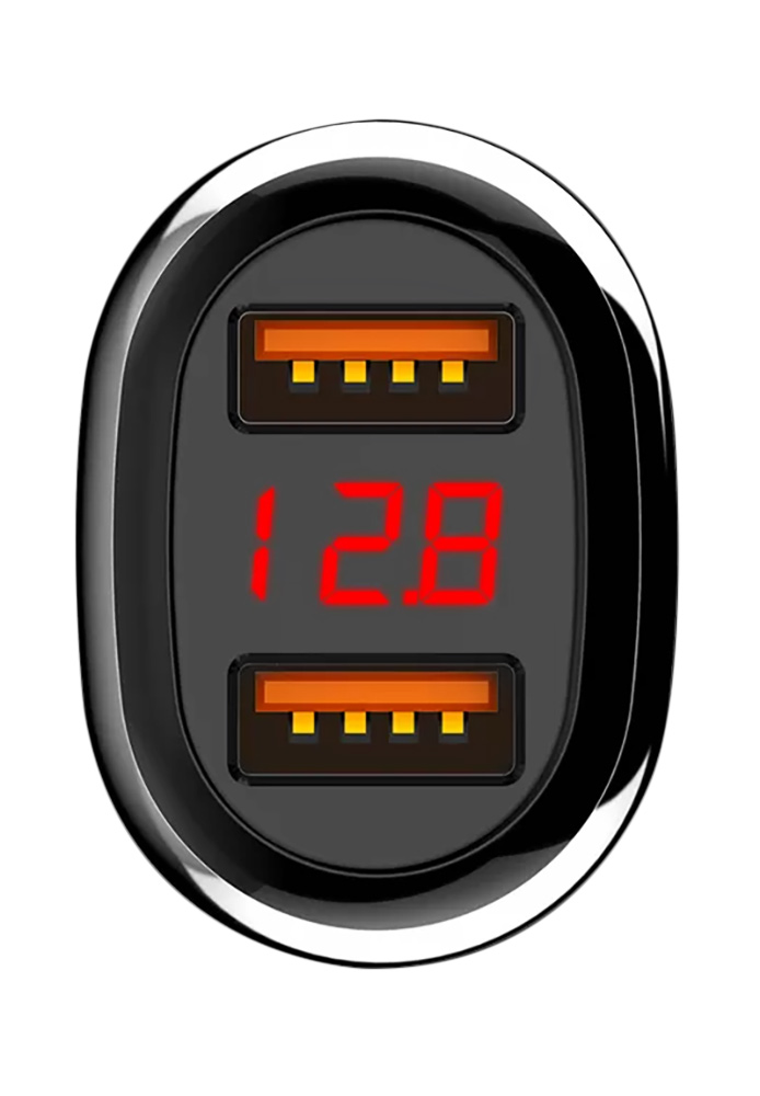 автомобильное зарядное устройство LDNIO АЗУ C2 2USB QC3.0  Fast Charger LED Display +Type C cable black