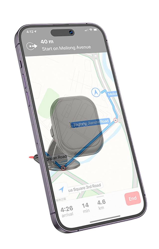 автомобильный магнитный держатель Hoco H30 Brilliant magnetic car holder (center console) black