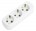 тройник электрический MAKEL MIMOZA на 3 гнезда  с/заз 10033 белый