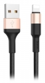 кабель передачи данных Hoco X26 Xpress lightning 1m black &amp; gold
