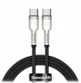зарядный кабель для MacBook и iPhone Baseus Cafule Series Metal Data Cable Type-C to Type-C 100W 1m black
