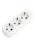 тройник электрический MAKEL MIMOZA на 3 гнезда  с/заз 10033 белый