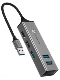 USB концентратор 3.0 Baseus Cube USB to USB3.0*3+USB2.0*2 HUB Adapter dark gray