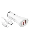 автомобильное зарядное устройство LDNIO C511Q 2USB QC3.0 + typeC cable white