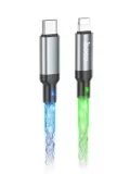 кабель для быстрой зарядки iPhone Hoco U112 Shine PD charging data cable for iP gray