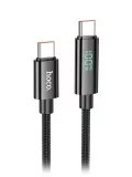 кабель для быстрой зарядки Hoco U125 Benefit 100W charging cable with display Type-C to Type-C black
