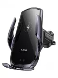 держатель для смартфона с беспроводной зарядкой Hoco CA202 Plus Enlightener infrared induction wireless charging holde black/metal gray