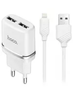 зарядное устройство Hoco C12 Smart dual USB charger 2.4A + Lightning cable