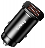 автомобильное зарядное устройство Baseus Square metal A+A 30W  Dual QC3.0