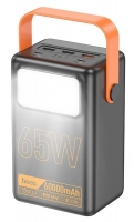 внешний аккумулятор со светильником Hoco J110A Powerful PD65 compatible power bank(60000mAh)