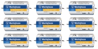 литиевые промышленные батарейки Westinghouse ER 34615Y (D) axial wires 9шт.
