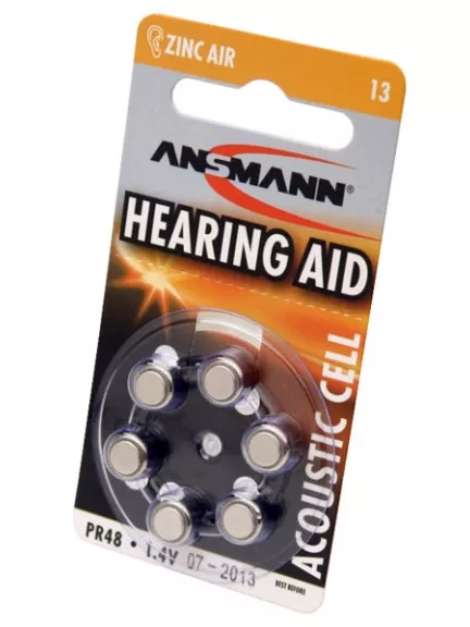 батарейки для слуховых аппаратов Ansmann ZA13/PR48-6BL