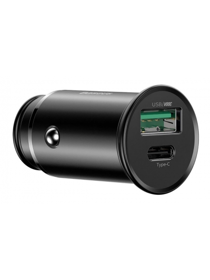автомобильное зарядное устройство Baseus Circular Metal PPS Quick Charger Car Charger 30W(Support VOOC)