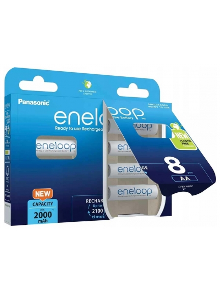 аккумуляторы (8 шт) Panasonic 2000 mAh R6/AA Eneloop BK-3MCDE/8BE-8BL