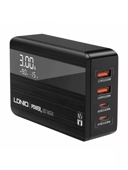 настольное зарядное устройство LDNIO A4808Q LED Display 65W Desktop Charger