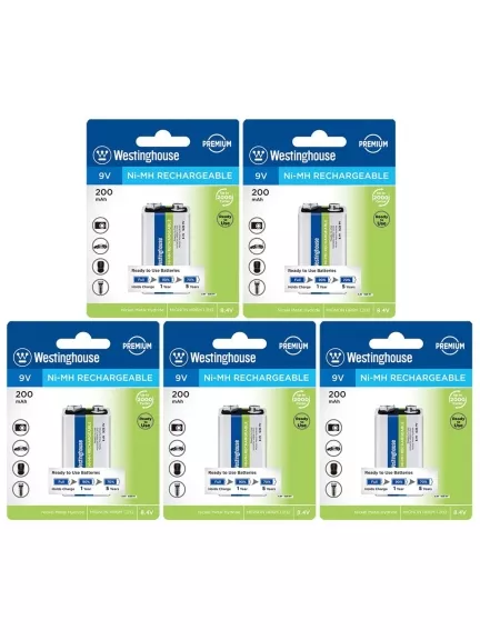 аккумуляторы Westinghouse 200 mAh 6F22/Крона 5шт.