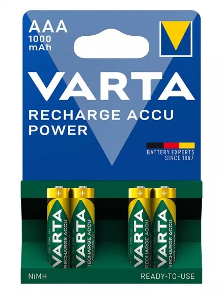 аккумуляторы Varta 1000 mAh R03/AAA R2U-4BL