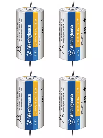 литиевые батарейки 3.6v Westinghouse ER 26500Y (C) axial wires 4шт.