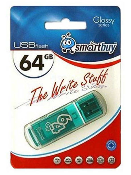 флешка USB SmartBuy Glossy series 64Gb green