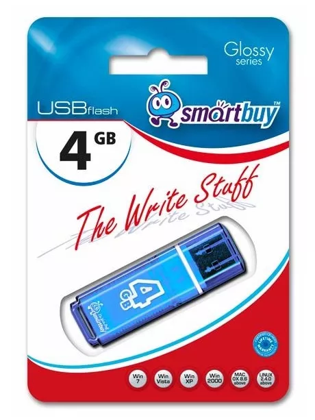 флешка USB SmartBuy Glossy series 4Gb blue