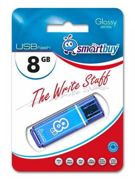 флешка USB SmartBuy Glossy series 8Gb blue