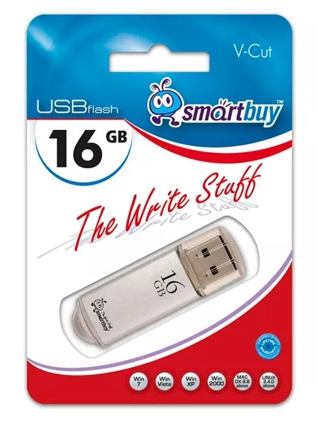 флешка USB SmartBuy V-Cut 16GB silver