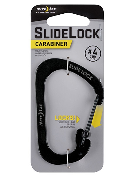 карабин Nite Ize Carabiner SlideLock #4 черный