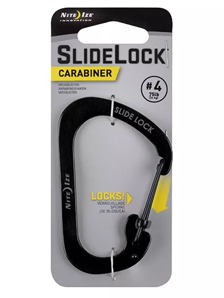 карабин Nite Ize Carabiner SlideLock #4 черный