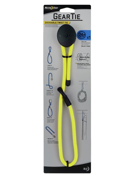 стяжка многоразовая Nite Ize Gear Tie Dockable Twist Tie 24" желтый