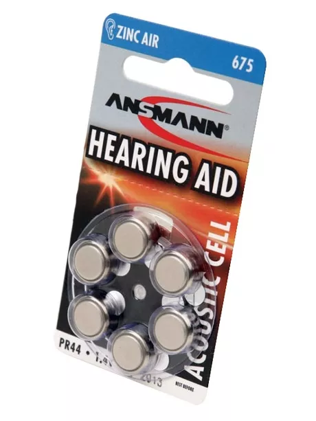 батарейки для слуховых аппаратов Ansmann ZA675/PR44-6BL 