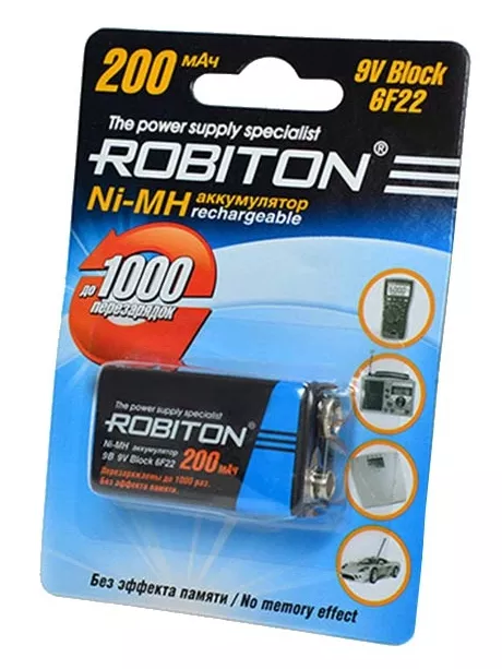 аккумулятор Robiton 200 mAh 6F22/Крона-1BL 