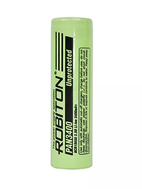 аккумулятор Robiton PAN3400 18650 3400 mAh,  без защиты 