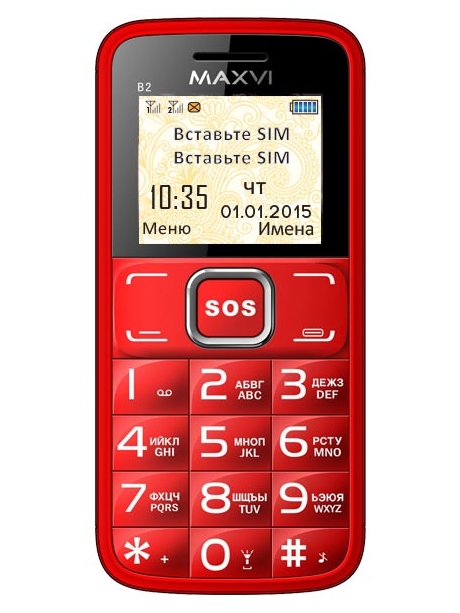 телефон для пожилых Maxvi B2 red