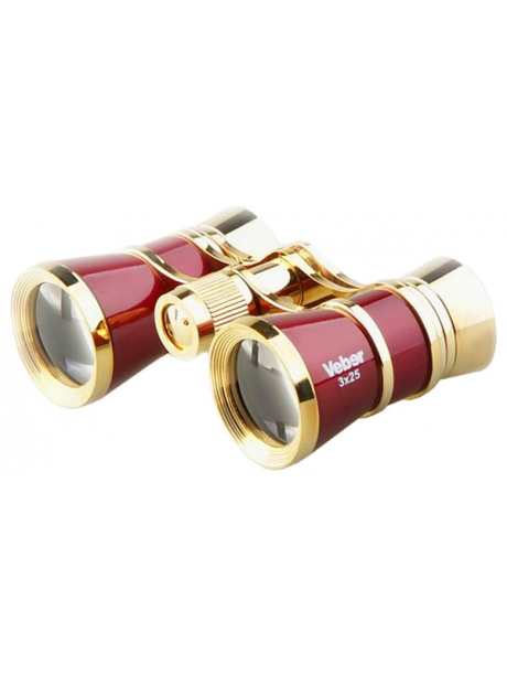 театральный бинокль Veber Opera БГЦ 3x25 с фокусировкой красный