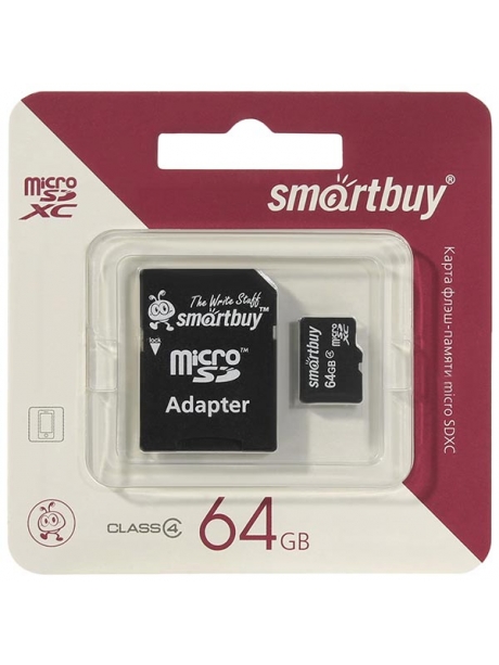 карта памяти SmartBuy 64Gb microSDXC Class 4 
