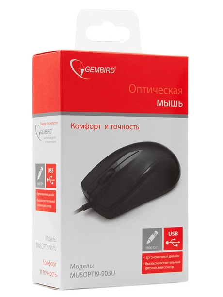 мышь компьютерная Gembird MUSOPTI9-905U black
