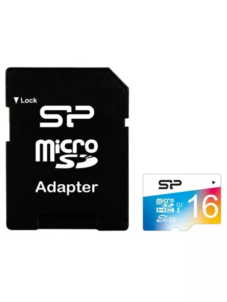 карта памяти Silicon Power 16Gb microSDHC Class 10 Elite COLORED 