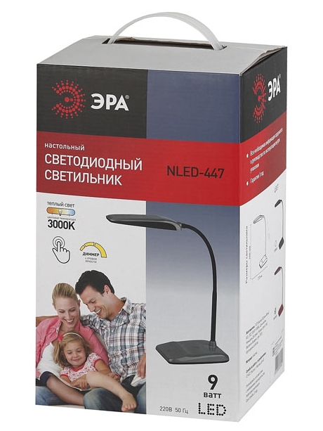 светодиодный светильник настольный ЭРА NLED-447-9W серебро