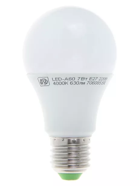 светодиодная лампа ASD LED-A60-standard 7Вт 160-260В Е27 4000К 