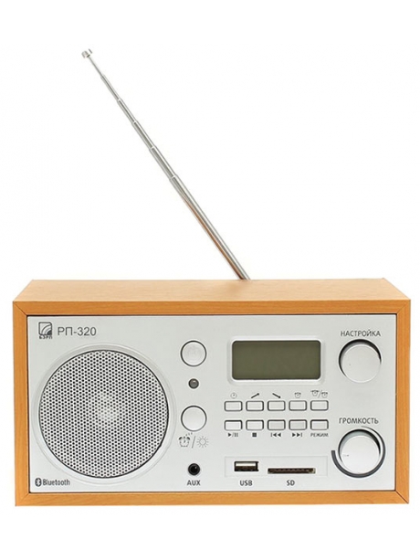 Стационарный радиоприёмник с Bluetooth и USB - БЗРП РП-320 дерево светлое/серебристый