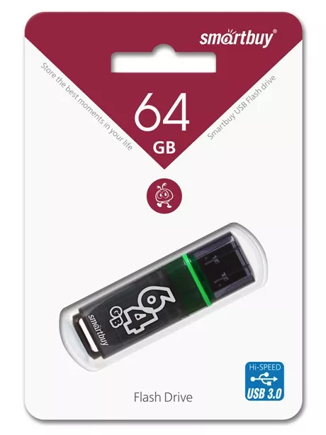 флешка USB 3.0 SmartBuy Glossy series 3.0  64Gb dark grey