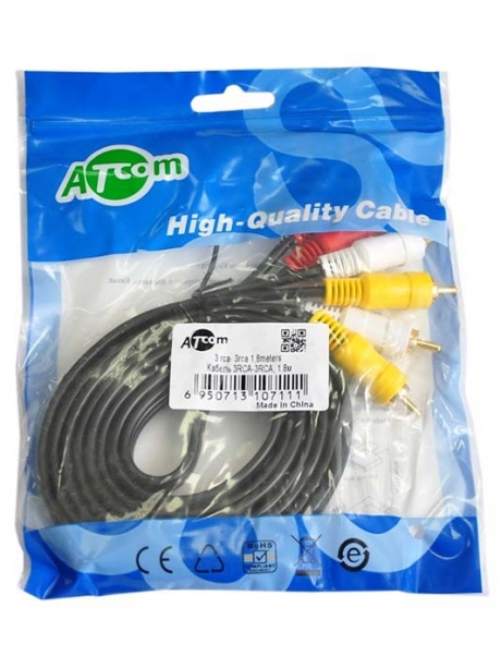 кабель межблочный ATcom 1.8 m 3RCA(m) 