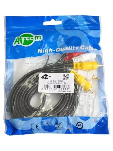 кабель межблочный ATcom 1.8 m 3RCA(m) 