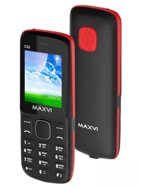 мобильный телефон Maxvi C22 black-red