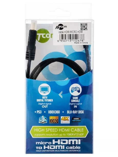 HDMI кабель ATcom HDMI>microHDMI 1.0м 