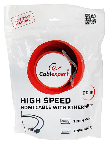HDMI кабель Cablexpert HDMI>HDMI 20м, v1.4 black