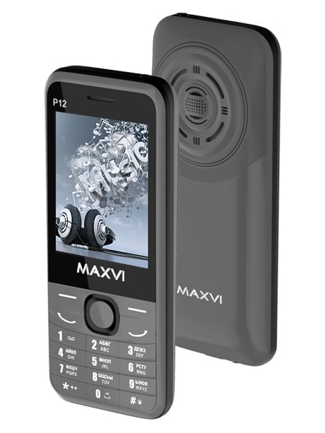 кнопочный телефон с мощным аккумулятором Maxvi P12 grey