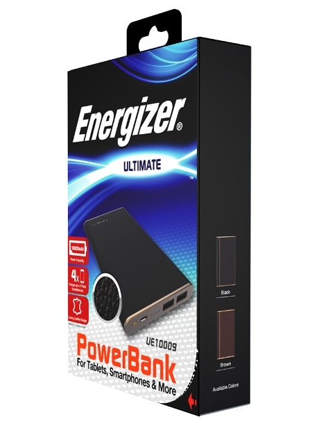 внешний аккумулятор Energizer Power Bank UE10009 10000 mAh Leather black