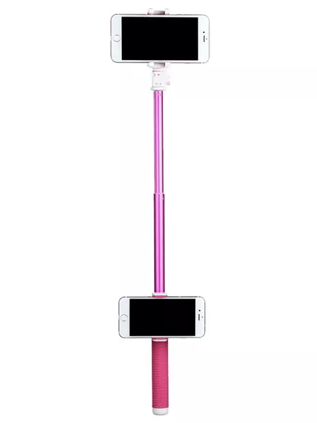 монопод для селфи с двумя креплениями Momax Selfie Hero Duo Selfie Pod 100cm KMS10 pink