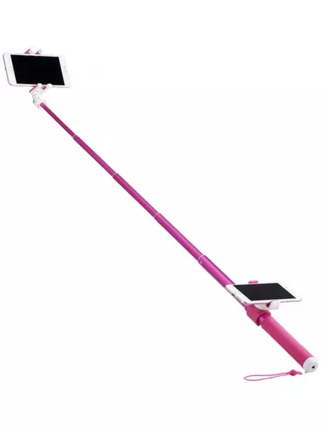 монопод для селфи с двумя креплениями Momax Selfie Hero Duo Selfie Pod 100cm KMS10 pink